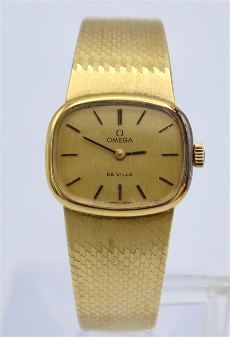 omega deville 18k gold watch|omega deville ladies watch vintage.